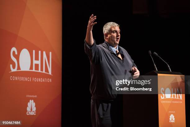 Larry Robbins, founder, portfolio manager and chief executive officer of Glenview Capital Management LLC, speaks during the 23rd annual Sohn...