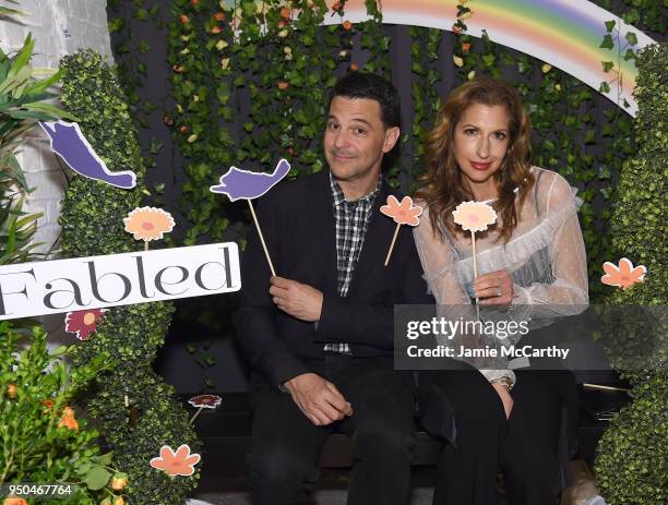 David Alan Basche and Alysia Reiner attend Refinery29's Tribeca Film Festival premiere party for 'Fabled' with Zosia Mamet and Evan Jonigkeit at...