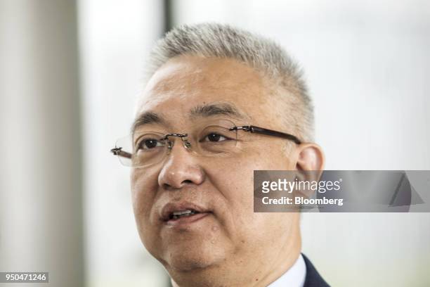 Zhang Yichen, chairman and chief executive officer of Citic Capital Holdings Ltd., speaks during an interview on the sidelines of the China...
