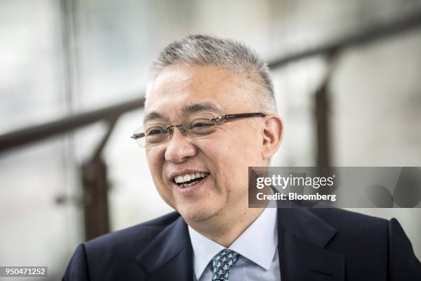 Zhang Yichen, chairman and chief executive officer of Citic Capital Holdings Ltd., reacts during an interview on the sidelines of the China...