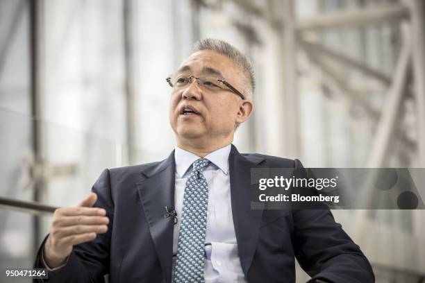 Zhang Yichen, chairman and chief executive officer of Citic Capital Holdings Ltd., speaks during an interview on the sidelines of the China...