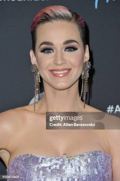 Singer/Judge Katy Perry arrives at ABC's "American Idol" show on April 23, 2018 in Los Angeles, California.