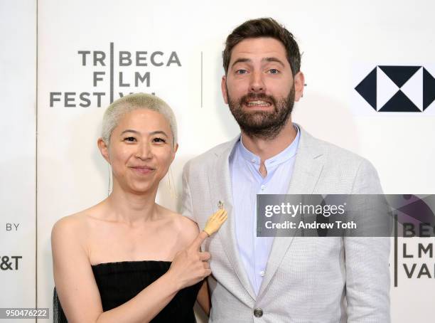 Producer Kimmie Kim and Director Murray Cummings attend the "Songwriter" Premiere during the 2018 Tribeca Film Festival at BMCC Tribeca PAC on April...