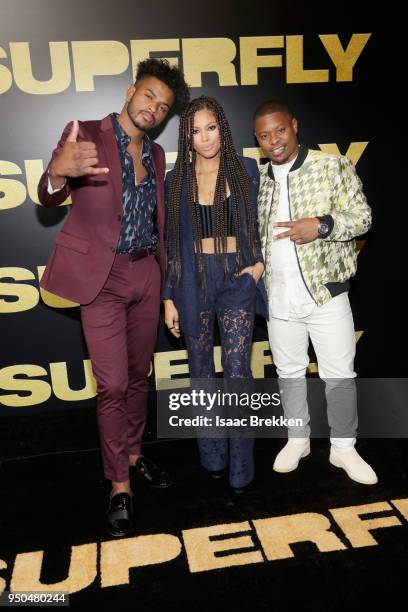 Actors Trevor Jackson, Lex Scott Davis and Jason Mitchell attend the CinemaCon 2018 Gala Opening Night Event: Sony Pictures Highlights its 2018...