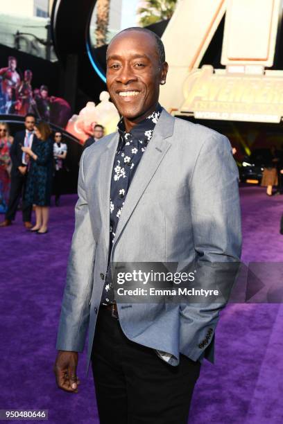 Don Cheadle attends the premiere of Disney and Marvel's 'Avengers: Infinity War' on April 23, 2018 in Los Angeles, California.