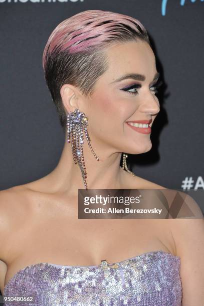 Singer/Judge Katy Perry arrives at ABC's "American Idol" show on April 23, 2018 in Los Angeles, California.
