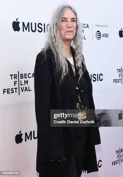 Musician Patti Smith attends the screening of 'Horses: Patti Smith and Her Band' during the 2018 Tribeca Film Festival at Beacon Theatre on April 23,...