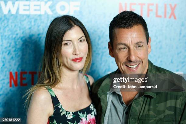 Jackie Sandler and Adam Sandler attend "The Week Of" New York premiere at AMC Loews Lincoln Square on April 23, 2018 in New York City.