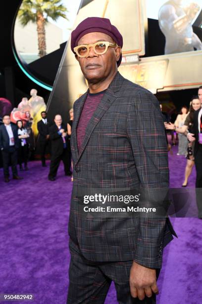 Samuel L. Jackson attends the premiere of Disney and Marvel's 'Avengers: Infinity War' on April 23, 2018 in Los Angeles, California.