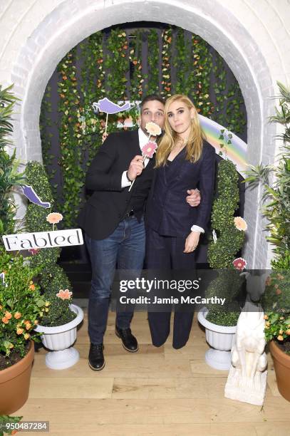 Actors Evan Jonigkeit and Zosia Mamet attend Refinery29's Tribeca Film Festival premiere party for 'Fabled' with Zosia Mamet and Evan Jonigkeit at...