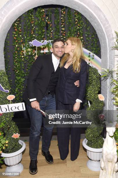 Actors Evan Jonigkeit and Zosia Mamet attend Refinery29's Tribeca Film Festival premiere party for 'Fabled' with Zosia Mamet and Evan Jonigkeit at...