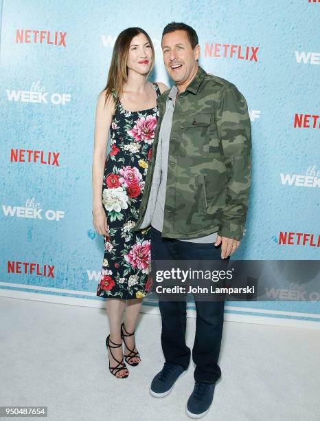 Jackie Sandler and Adam Sandler attend "The Week Of" New York premiere at AMC Loews Lincoln Square on April 23, 2018 in New York City.