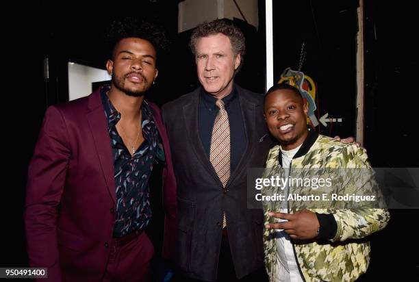 Actors Trevor Jackson, Will Ferrell and Jason Mitchell attend the CinemaCon 2018 Gala Opening Night Event: Sony Pictures Highlights its 2018 Summer...