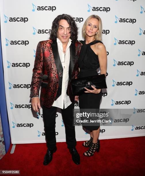 Paul Stanley of KISS and Erin Sutton attend the 2018 ASCAP Pop Music Awards at The Beverly Hilton Hotel on April 23, 2018 in Beverly Hills,...