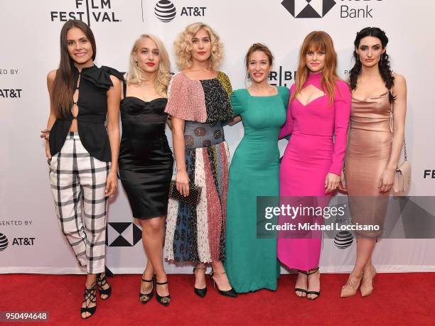 Elena Ghenoiu, Jemima Kirke, Lola Kirke, Emma Forrest, Alice Eve and Chloe Catherine Kim attend the screening of "Untogether" during the 2018 Tribeca...