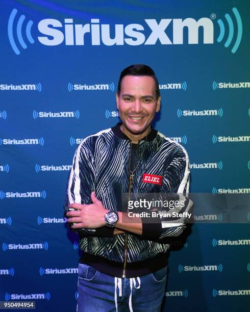 Singer Victor Manuelle attends a SiriusXM Town Hall hosted by Leila Cobo at Rhythms & Riffs Lounge at Mandalay Bay Resort and Casino on April 23,...