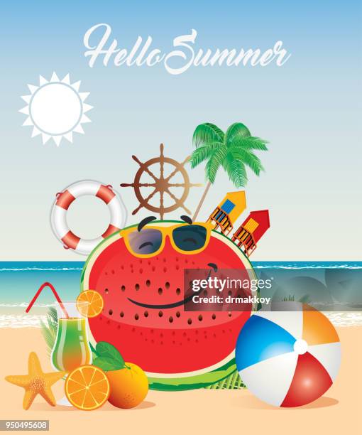 summer - happy summer stock illustrations