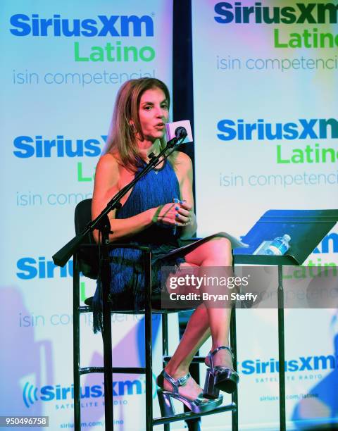 Billboard Executive Director of Content and Programming for Latin Music Leila Cobo hosts a SiriusXM Town Hall featuring Victor Manuelle at Rhythms &...