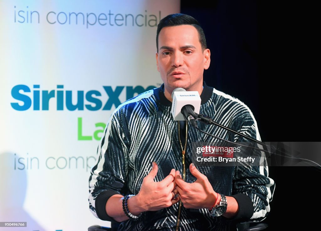 Singer Victor Manuelle speaks during a SiriusXM Town Hall hosted by
