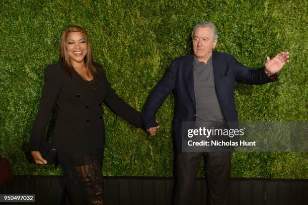 Grace Hightower and Robert De Niro attend the CHANEL Tribeca Film Festival Artists Dinner at Balthazar on April 23, 2018 in New York City.