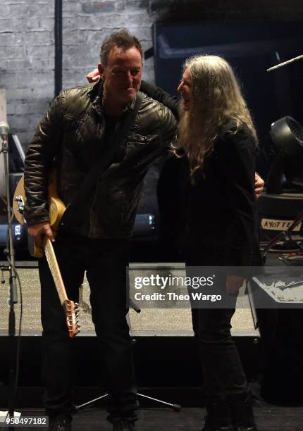 Bruce Springsteen and Patti Smith perform at "Horses: Patti Smith and Her Band" - 2018 Tribeca Film Festival at Beacon Theatre on April 23, 2018 in...