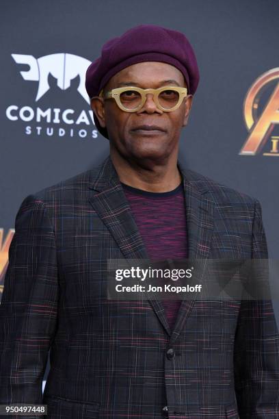 Samuel L. Jackson attends the premiere of Disney and Marvel's 'Avengers: Infinity War' on April 23, 2018 in Los Angeles, California.