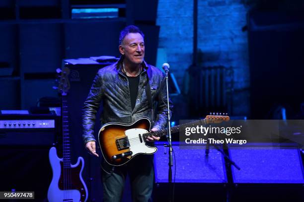 Bruce Springsteen performs during "Horses: Patti Smith and Her Band" - 2018 Tribeca Film Festival at Beacon Theatre on April 23, 2018 in New York...