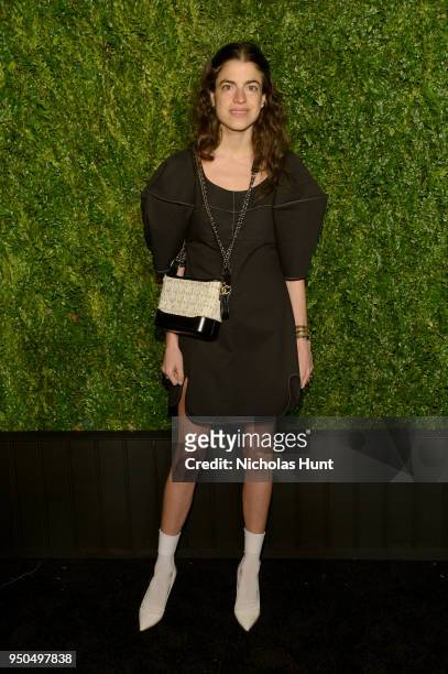 Leandra Medine attends the CHANEL Tribeca Film Festival Artists Dinner at Balthazar on April 23, 2018 in New York City.