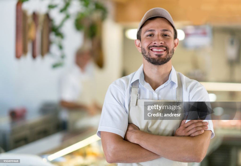 Man working at the butcher's shop
