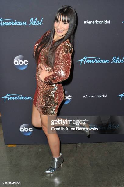 Singer Michelle Sussett arrives at ABC's "American Idol" show on April 23, 2018 in Los Angeles, California.