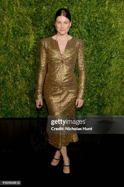 Tabitha Simmons wears CHANEL at the CHANEL Tribeca Film Festival Artists Dinner at Balthazar on April 23, 2018 in New York City.