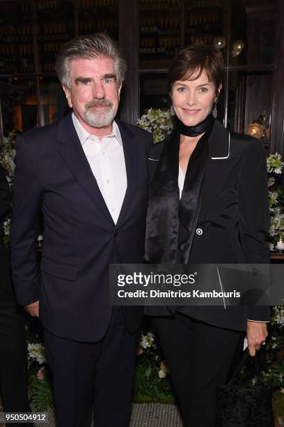 Tom Freston and Cathy Lowell attend the CHANEL Tribeca Film Festival Artists Dinner at Balthazar on April 23, 2018 in New York City.