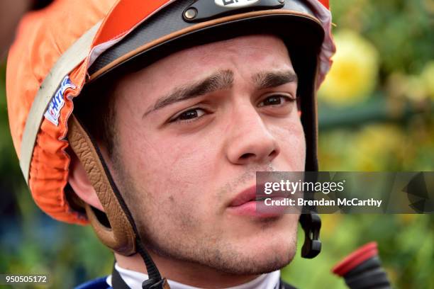 Chris Caserta after winning after the Jayco 2YO Handicap at Bendigo Racecourse on April 24, 2018 in Bendigo, Australia.