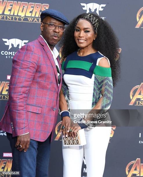 Angela Bassett, Courtney B. Vance arrives at the Premiere Of Disney And Marvel's "Avengers: Infinity War" on April 23, 2018 in Los Angeles,...