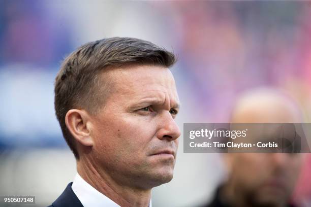 Jesse Marsch, head coach of New York Red Bulls, on the sideline during the New York Red Bulls Vs Chicago Fire MLS regular season game at Red Bull...