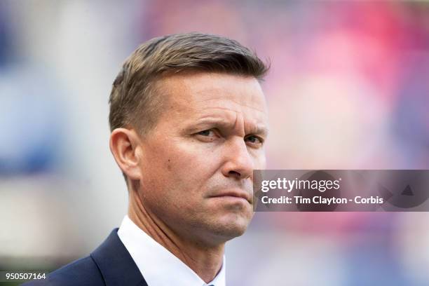 Jesse Marsch, head coach of New York Red Bulls, on the sideline during the New York Red Bulls Vs Chicago Fire MLS regular season game at Red Bull...