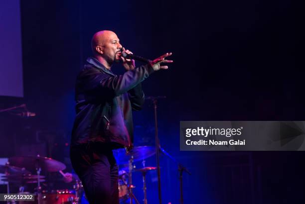 Common performs at the "Blue Note Records: Beyond the Notes" screening during the 2018 Tribeca Film Festival at Spring Studios on April 23, 2018 in...