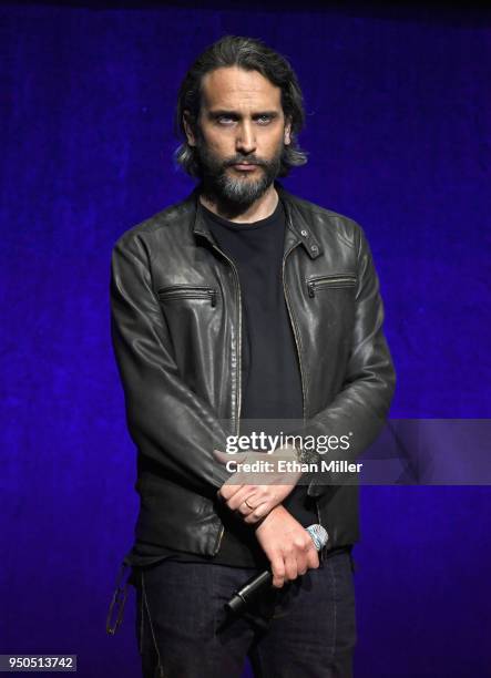 Director Fede Alvarez speaks onstage during the CinemaCon 2018 Gala Opening Night Event: Sony Pictures Highlights its 2018 Summer and Beyond Films at...