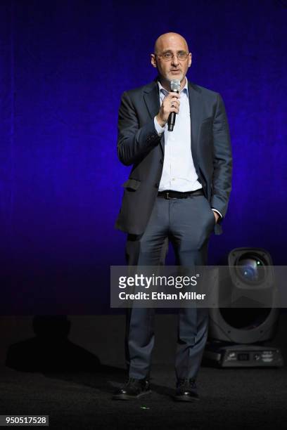 Studio 8 Founder and CEO Jeff Robinov speaks onstage during the CinemaCon 2018 Gala Opening Night Event: Sony Pictures Highlights its 2018 Summer and...