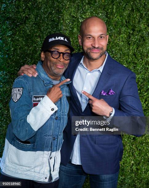 Director Spike Lee and actor Keegan Michael Key attend the 13th annual Chanel Tribeca Film Festival Artist Dinner at Balthazar on April 23, 2018 in...