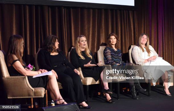 Thea Andrew, Morgan Hakimi, Shannon Mattingly Nathanson, Cara Kleinhaut and Alison Brettschneider speak at Visionary Women Presents: The New Normal-...