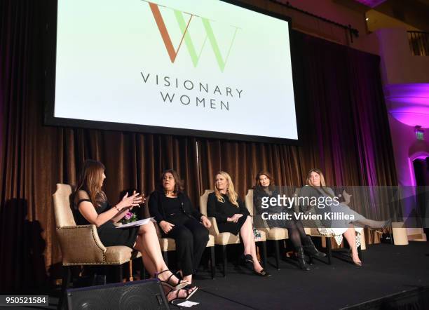 Thea Andrew, Morgan Hakimi, Shannon Mattingly Nathanson, Cara Kleinhaut and Alison Brettschneider speak at Visionary Women Presents: The New Normal-...