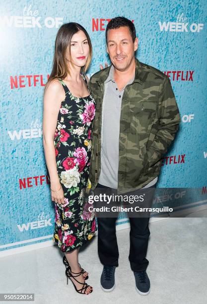 Actress Jackie Sandler and actor/comedian Adam Sandler attend 'The Week Of' New York Premiere at AMC Loews Lincoln Square on April 23, 2018 in New...