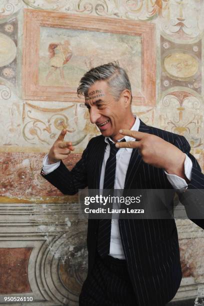 Italian artist Maurizio Cattelan before the ceremony where he is given title of Honorary Professor of sculpture at the Accademia delle Belle Arti on...