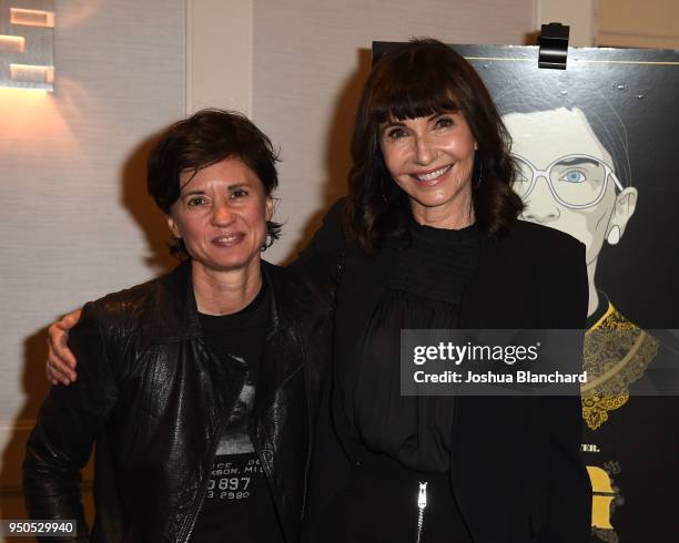 Kimberly Peirce and Mary Steenburgen attend the Los Angeles Special Screening of RBG on April 23, 2018 in Los Angeles, California.