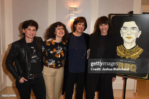 Kimberly Peirce, Julie Cohen, Betsy West and Mary Steenburgen attend the Los Angeles Special Screening of RBG on April 23, 2018 in Los Angeles,...