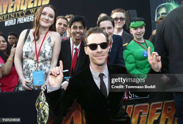 Actor Benedict Cumberbatch attends the Los Angeles Global Premiere for Marvel Studios Avengers: Infinity War on April 23, 2018 in Hollywood,...