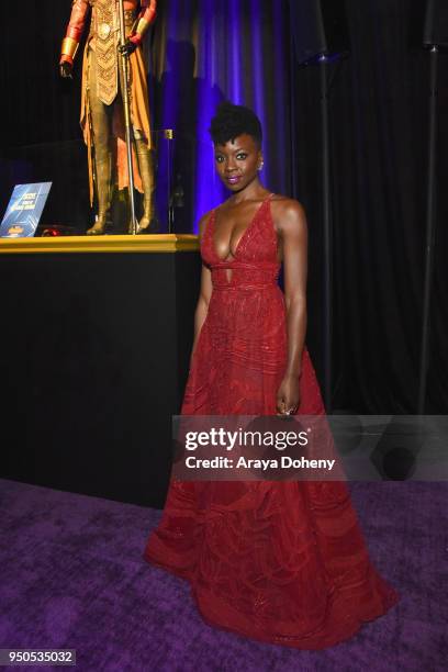 Actor Danai Gurira attends the Los Angeles Global Premiere for Marvel Studios Avengers: Infinity War on April 23, 2018 in Hollywood, California.