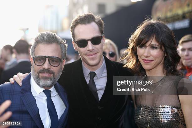 Actor Mark Ruffalo, actor Benedict Cumberbatch and director Sophie Hunter attend the Los Angeles Global Premiere for Marvel Studios Avengers:...