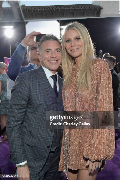 President, Marketing, The Walt Disney Studios, Ricky Strauss and actor Gwyneth Paltrow attend the Los Angeles Global Premiere for Marvel Studios...